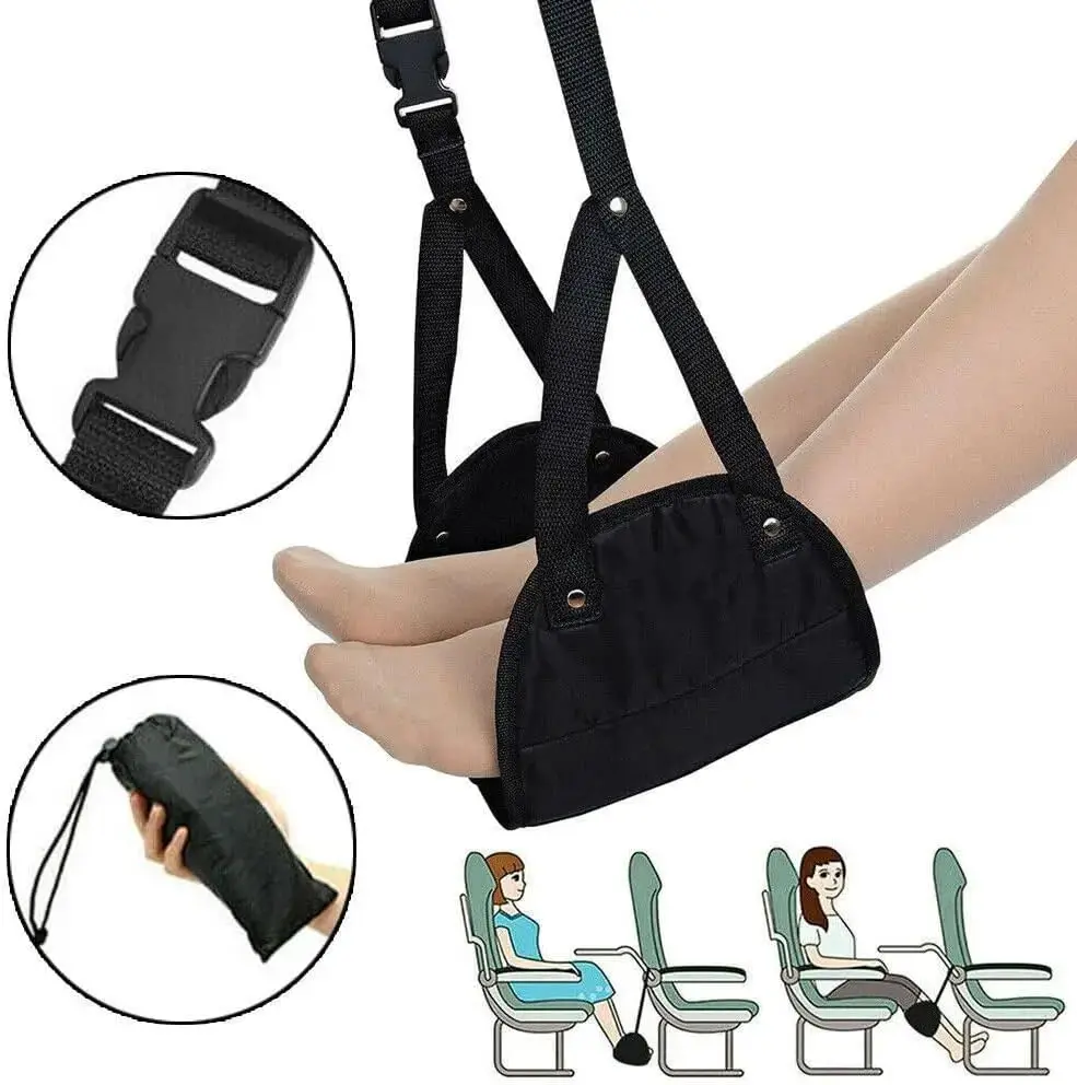 

Подставка для ног для путешествий в самолете, подвесной гамак для ног, снимает усталость ног, настольная подставка для ног, портативный длинный лет, отдых богини