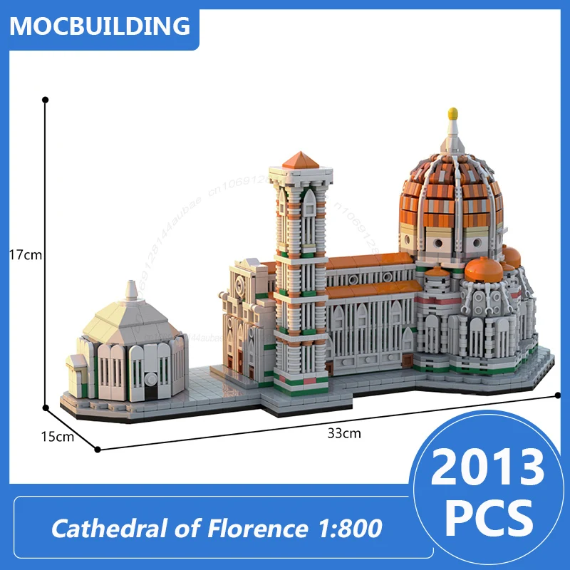 Kathedraal van Florence 1:800 Schaalmodel MOC Bouwstenen DIY Monteren Bakstenen Architectuur Display Collectie Kerstmis 2113PCS