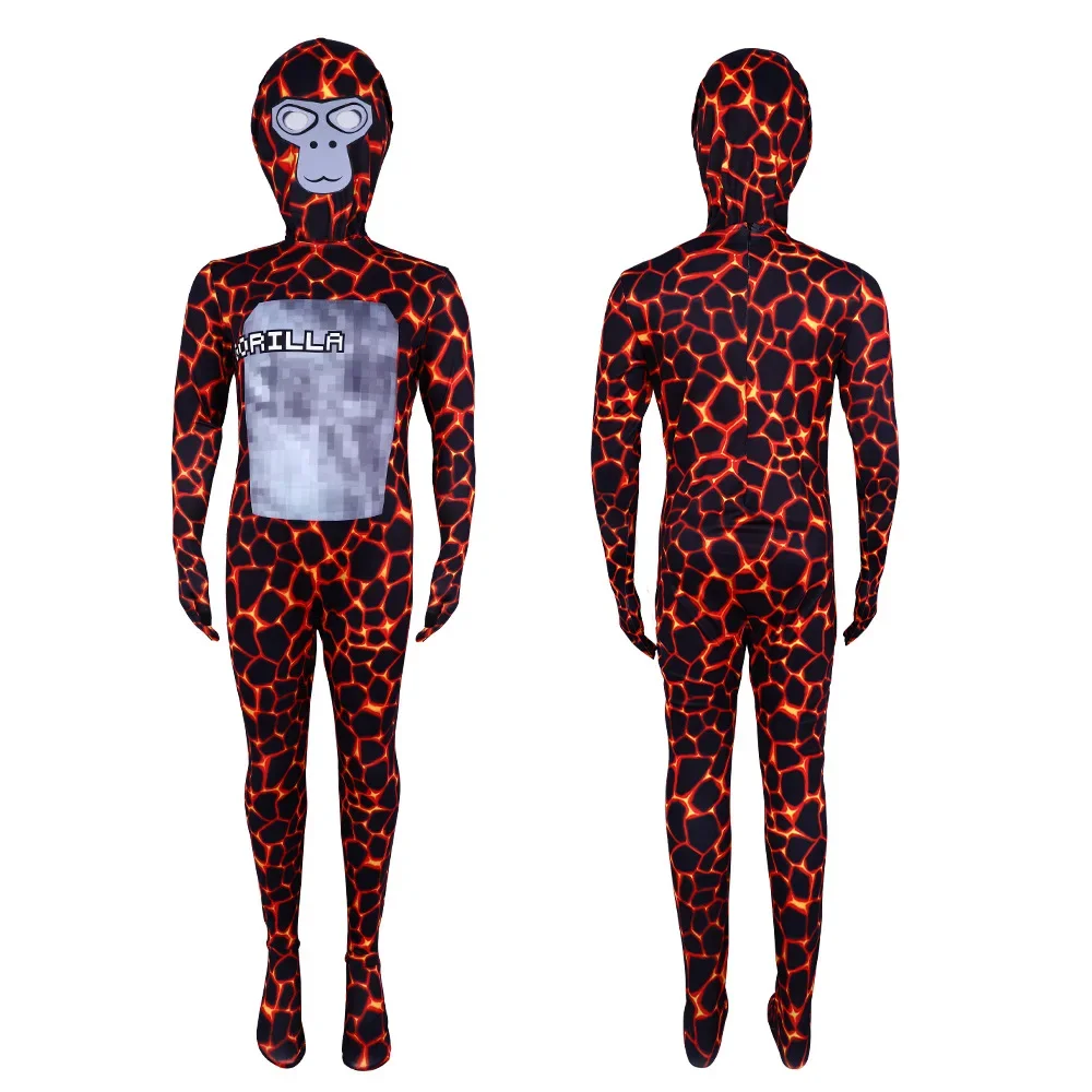 Gorilla Tag Halloween Game Lava Orangutan Cosplay One-piece Tights Stage Costume