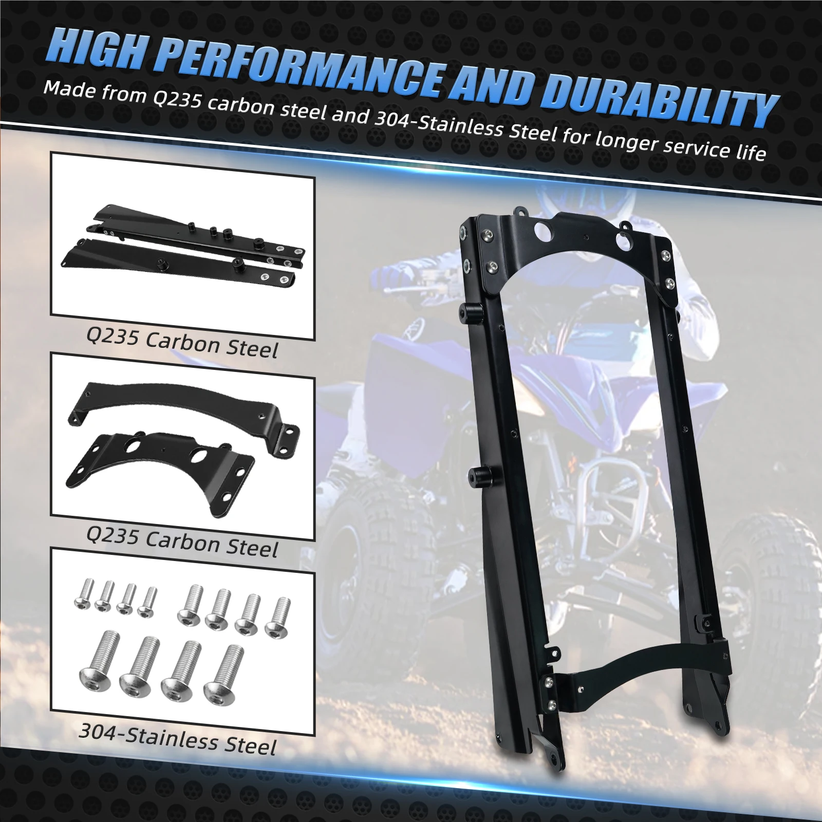 NICECNC Q235 #45 Carbon steel ATV Rear Subframe Sub Frame For Yamaha YFZ450R 2009-2024 YFZ450X 2010-2011 18P-21190-09-00