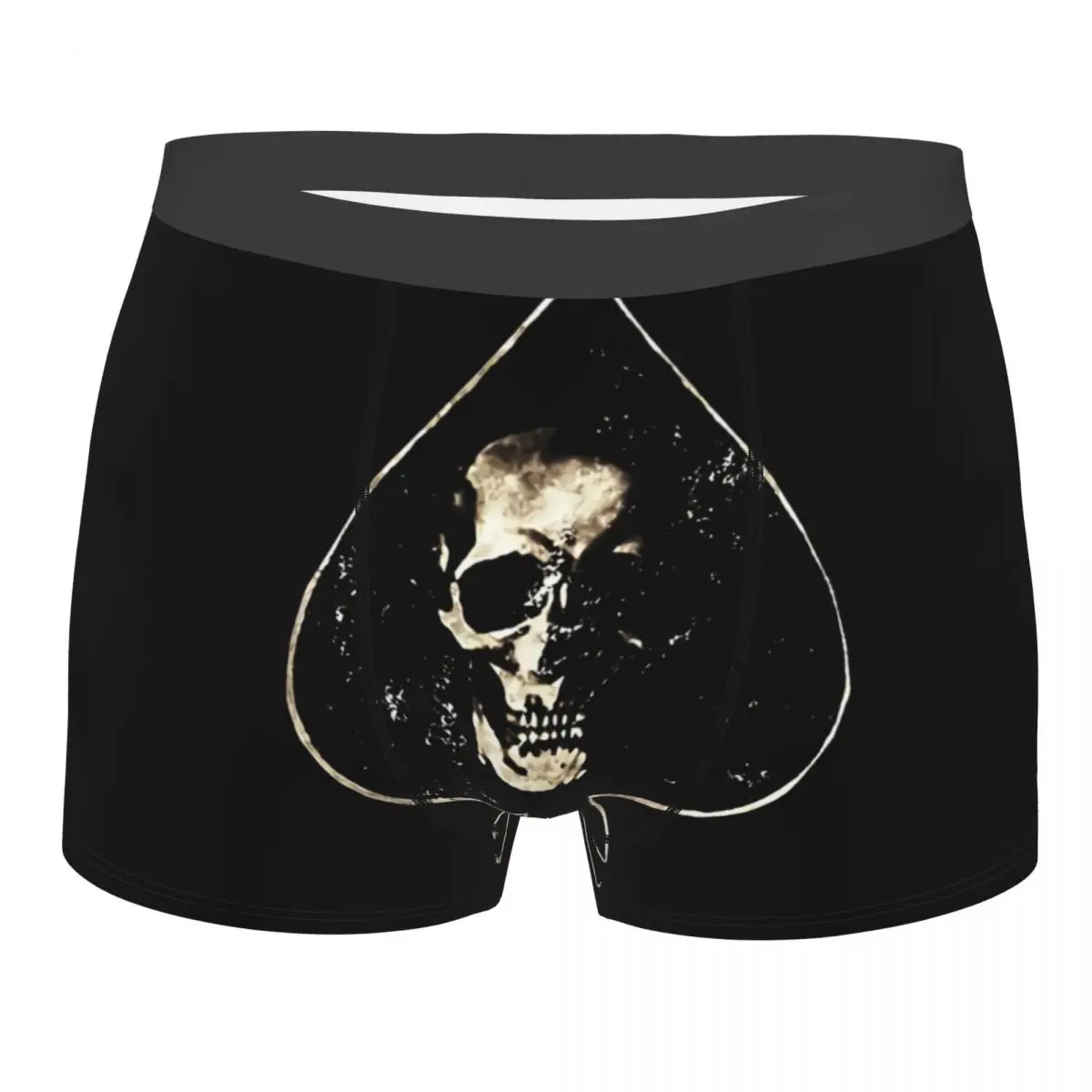 Stylish Ace Of Spades Skull Rockabilly Rock Rebel Music Men Boxer Briefs Underpants HEAVY METAL Breathable Sexy Shorts Gift Idea