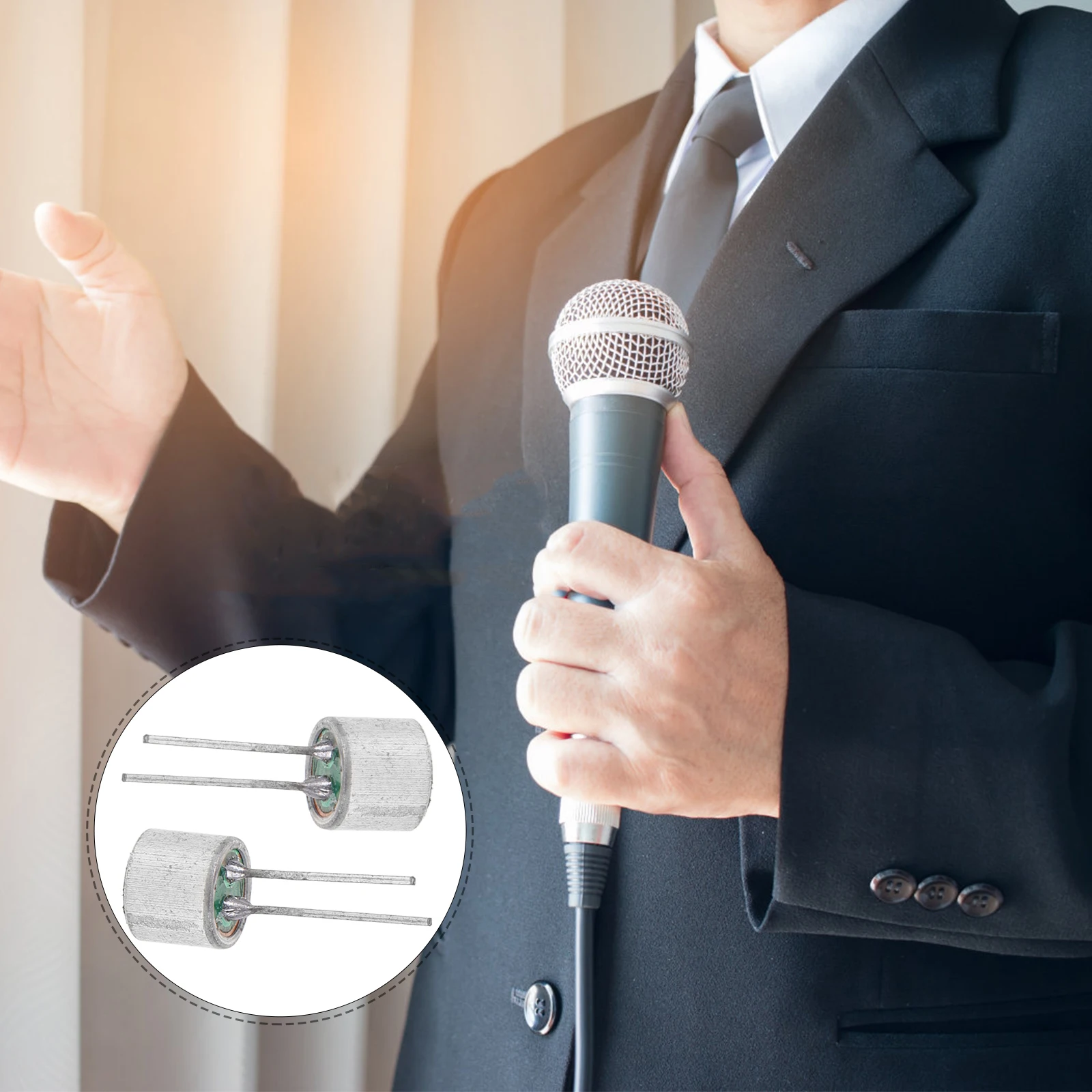 

20Pcs High Sensitivity Electret Condenser Microphone Pickup 2 Pins Mini Cylinder Shape Clear Sound Capture Microphone Accessory