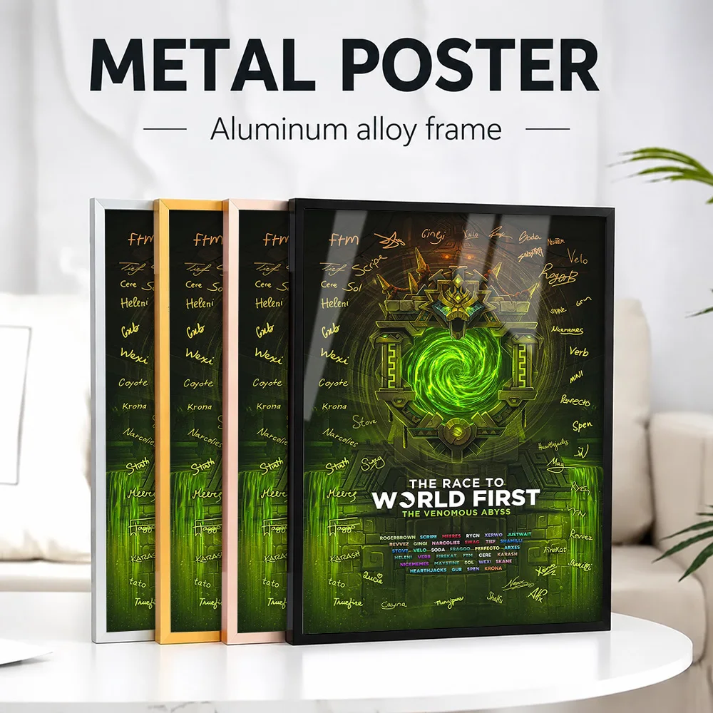 The Race To World First: Venomous Abyss Portal Framed Metal Print Personalized Photo Dynamic Hero Style Wall Art For Game Room