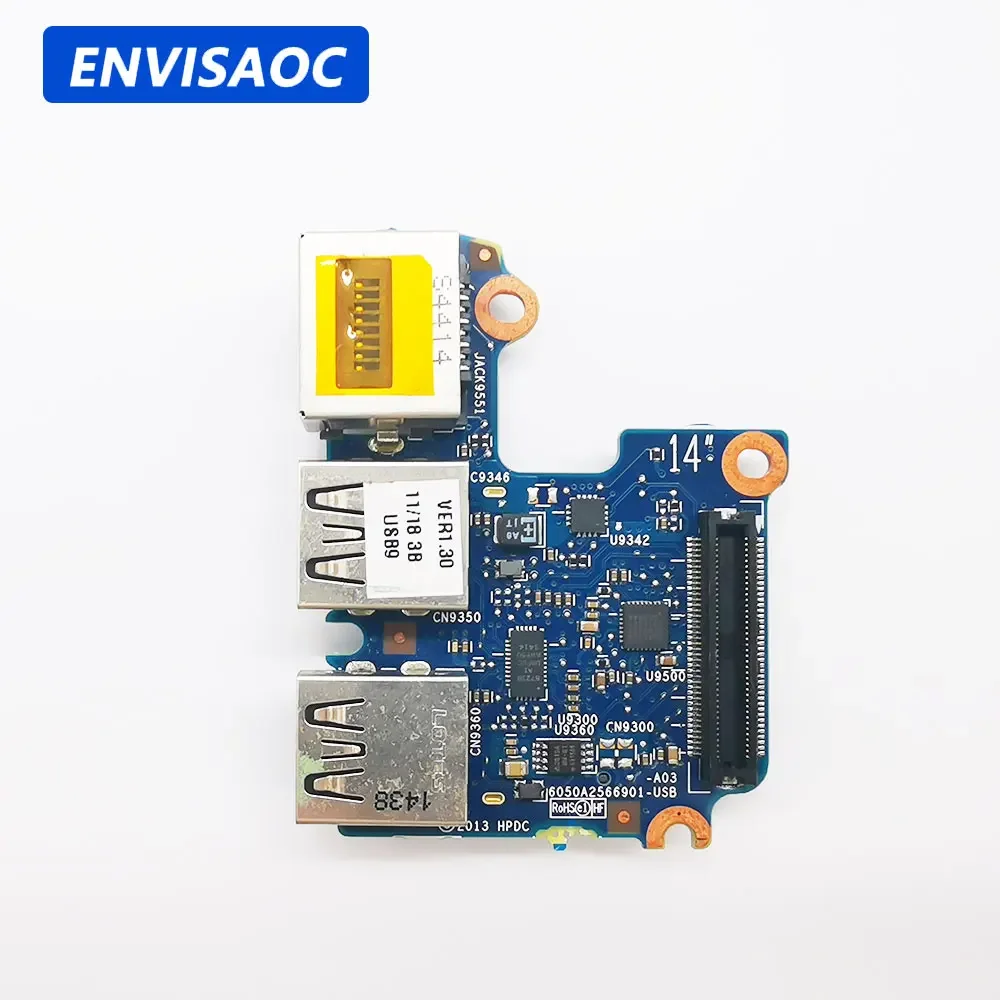 USB Jack Board For HP Probook 640 G1 645 G1 Laptop LAN RJ45 Ethernet USB Jack Board 6050A2566901-USB-A03 738400-001