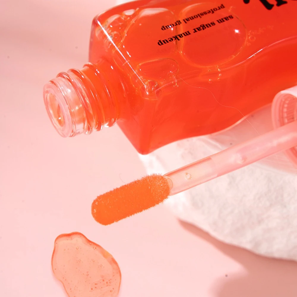 Fruit Honey Lip Oil Transparent Gloss with Pearl Shine Shea Butter Oil Infused Non Sticky Formula for Overnight Lip Repair