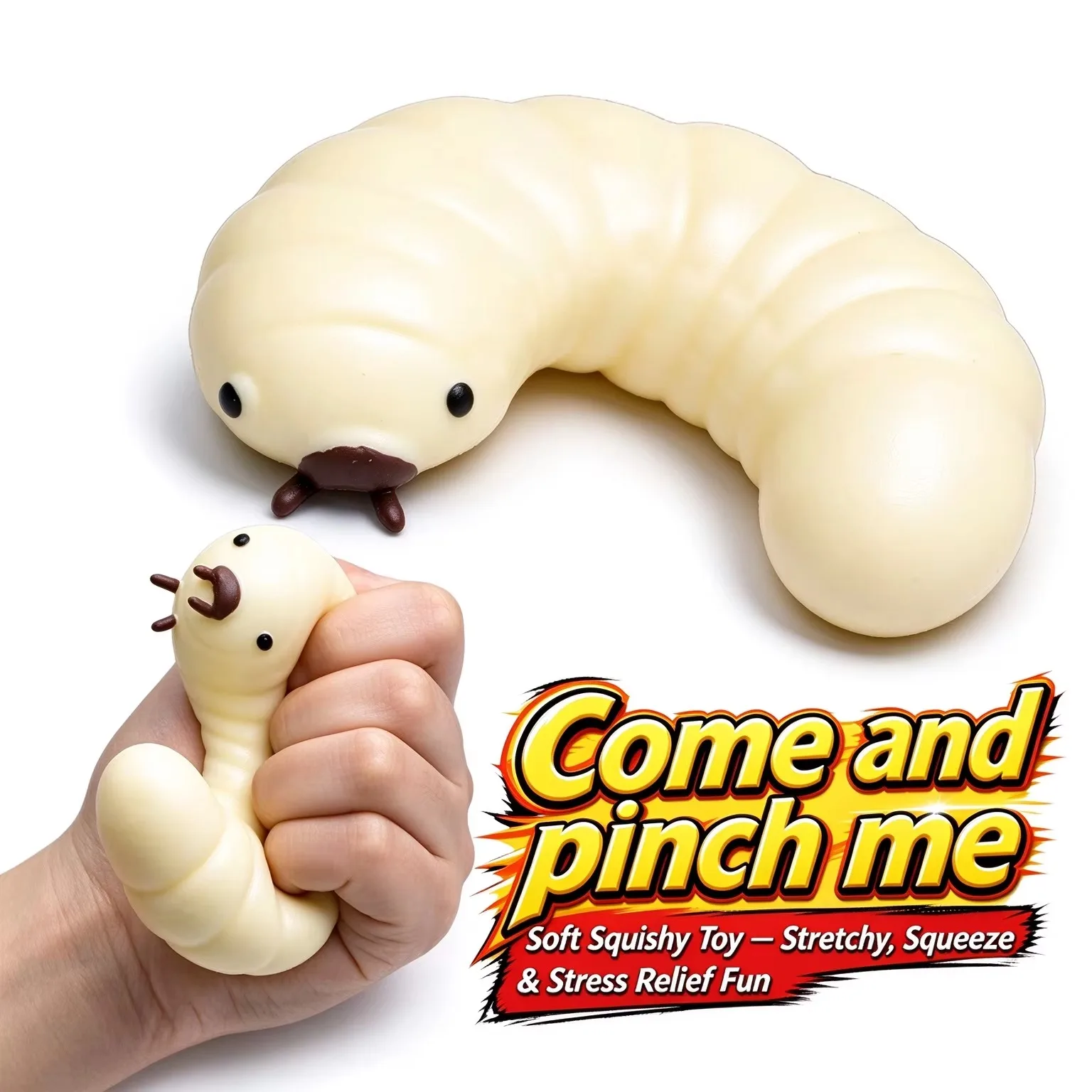 New Fluid Soybean Worm Pinch Fun Release Toy Lazy Mud Feeling Adult Prank Venting Stress Relieving Toys