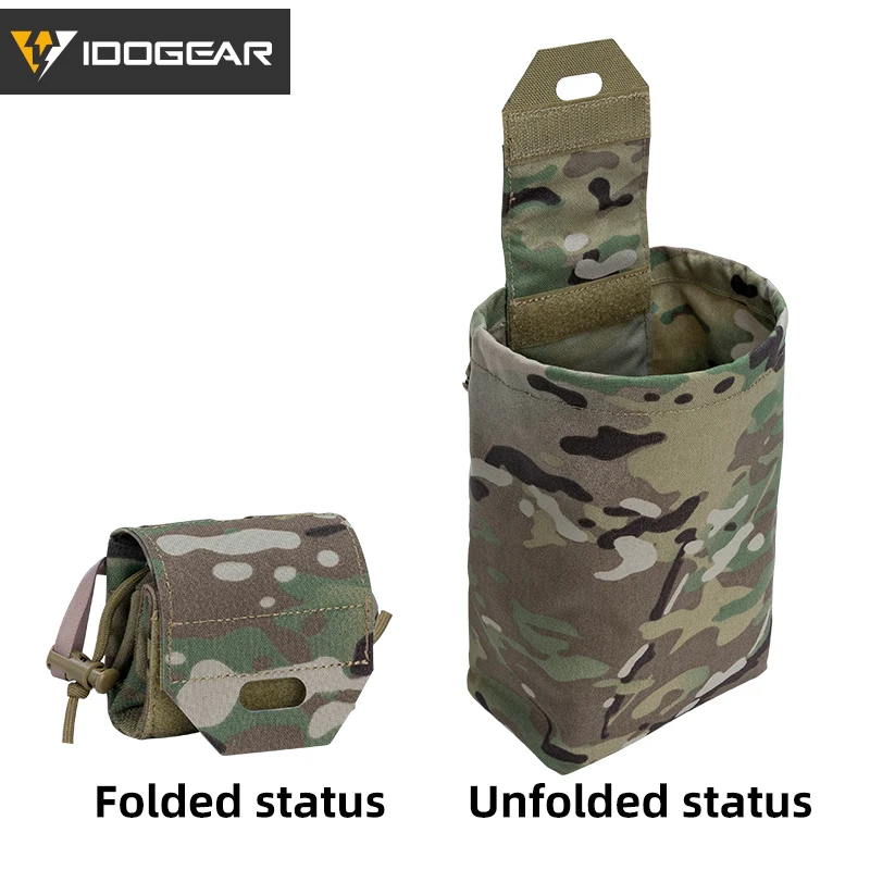 IDOGEAR-Bolsa de reciclaje táctica plegable, MOLLE Drop, duradera, Mini 35116