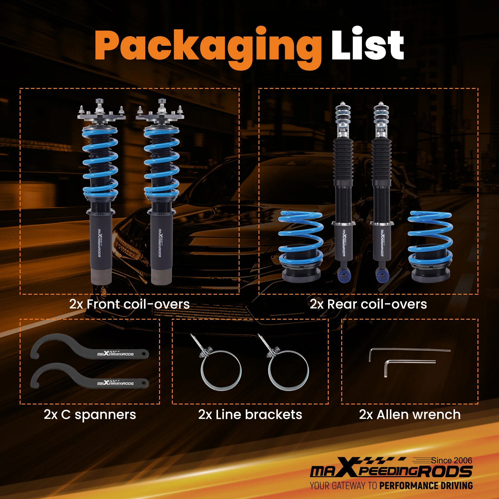 

24 Level Damper Adjustable Coilovers Kit For Honda CRV (RD4/5/6/7/8) 02-06 Suspension Lowering Damper Spring kit