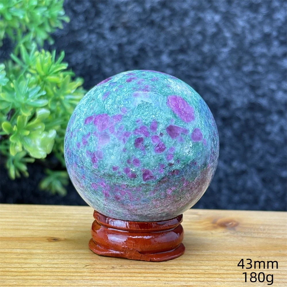 Natural Ruby & Zoisite Crystal Sphere Stone Quartz Minerals Home Decor Reiki Healing Energy Craft Gift Spiritual
