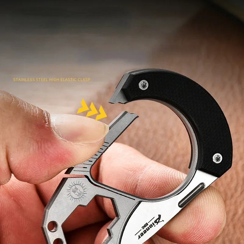 Titanium Alloy Key Chain Guard Broken Window Tungsten Steel Head Key Chain EDC Portable Multi-functional Outdoor Tool