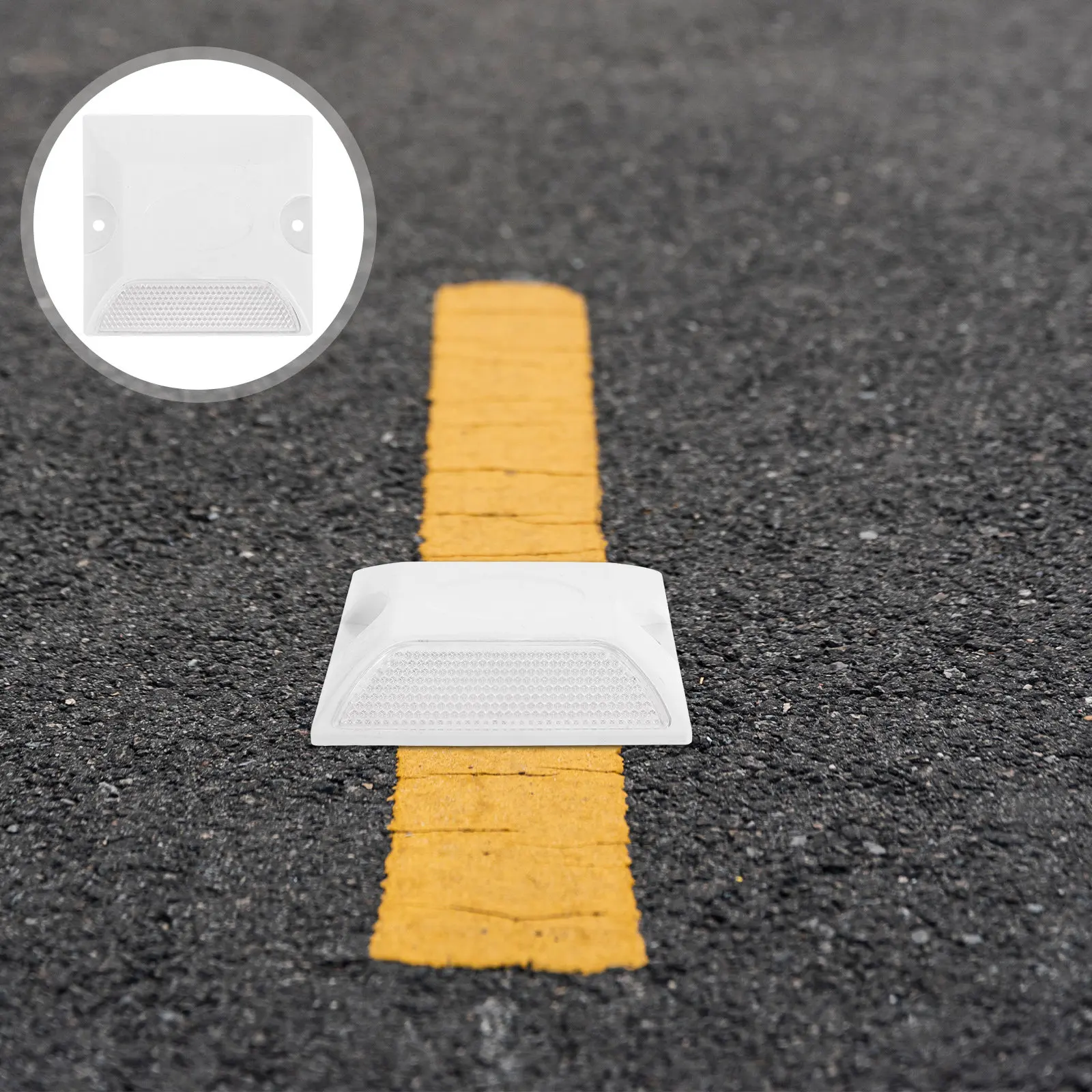 

4Pcs Reflective Driveway Markers Heavy Duty Plastic Raised Road Reflectors for Parking Space Trail Hiking Snow Plowing Highway
