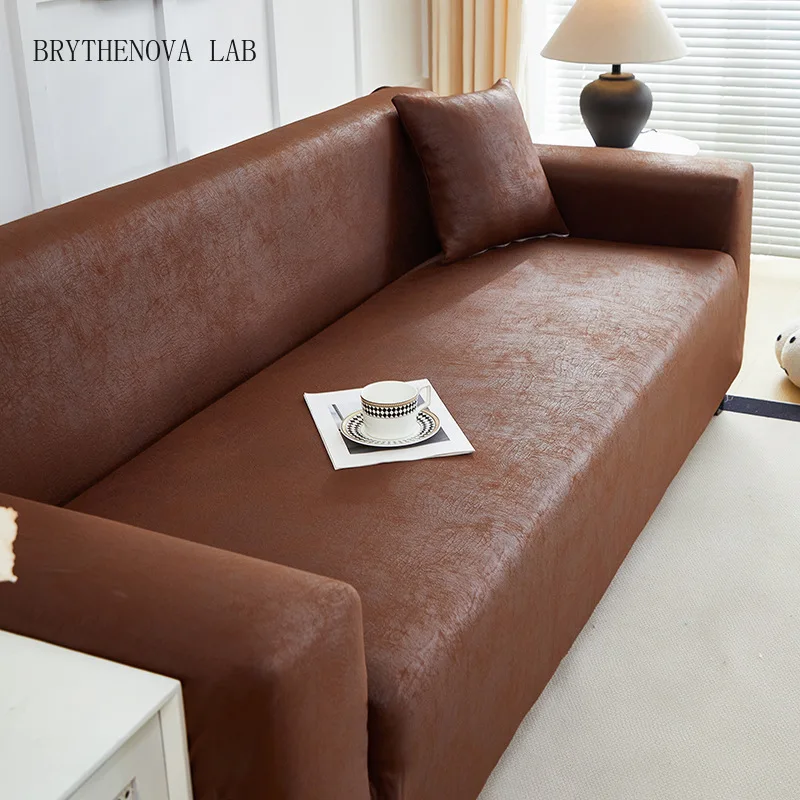 Luxury Micro Waterproof Soft Sofa Cover All-Inclusive Anti-Cat Scratch Cushion Seat Faux Leather Couch Covers for Four Seasons