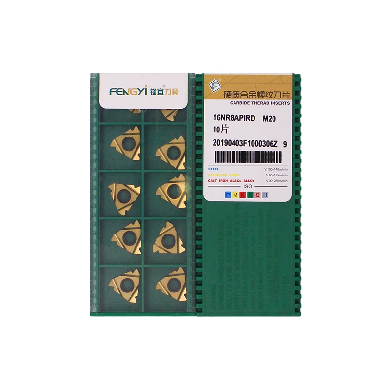 Fengyi-threads de Óleo Threads Óleo Rodada Invólucro e Tubulação Carbide Thread Torneamento Insere 100 Original 16er 16nr 10api 8api rd M20 Tp04 10 Pcs