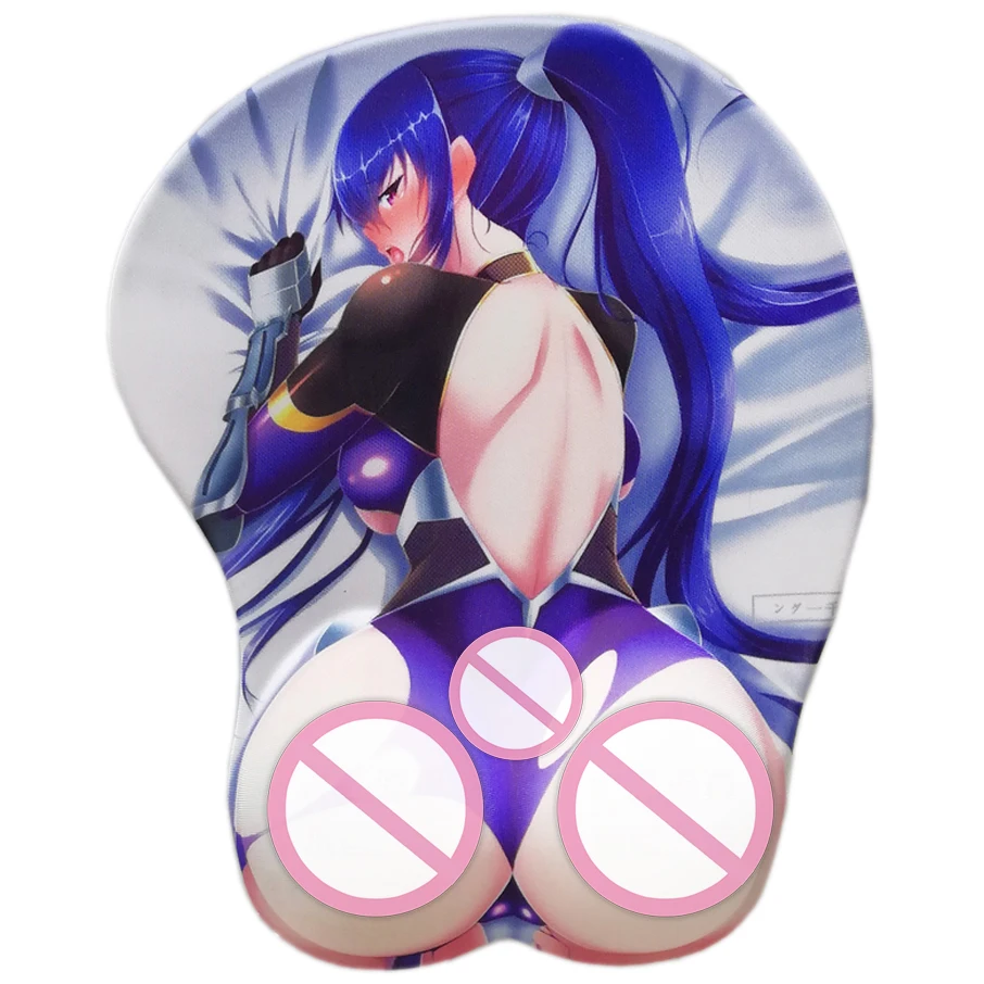 Kawaii Butt Anime Butt Mauspad Anime 3D Ass Taimanin Asgi Mousepad mit weichem Silikon mit Handgelenkauflage Schreibtischunterlage für PC Gamer