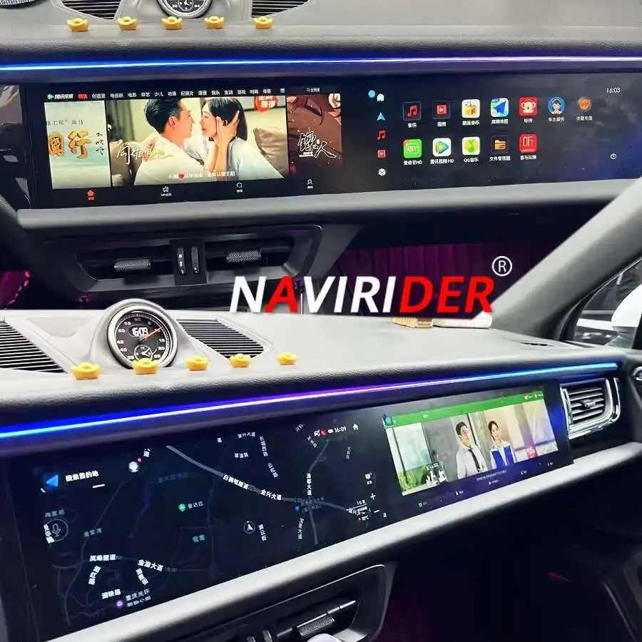 

Авто радио с двойным экраном Android для Porsche Macan 2014-2017, стерео GPS-навигация, мультимедийный видеоплеер, головное устройство Carplay 256 ГБ