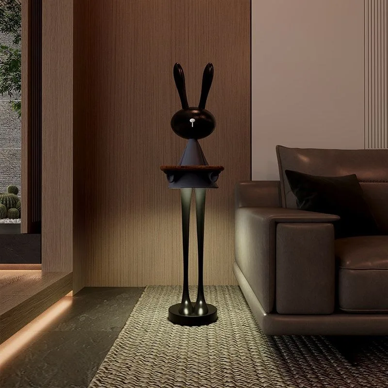 Nordic small coffee table, animal cartoon cream wind French mobile rabbit atmosphere light side table