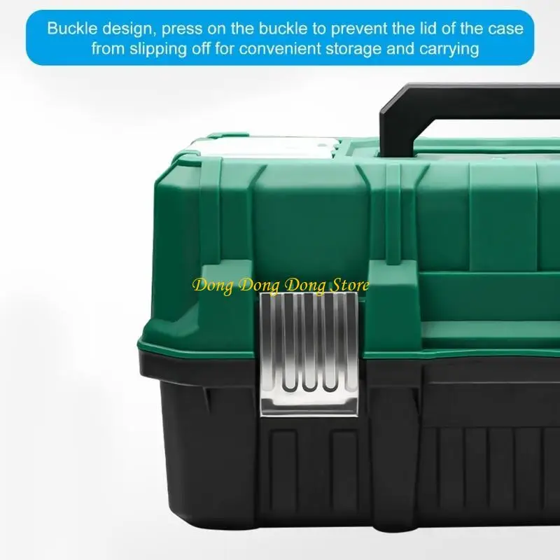 Toolbox With Handle, 3 Expandable Layers, Foldable Storage Case For Easy Access