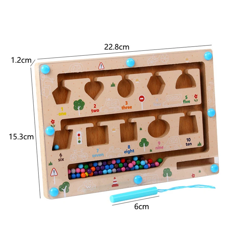 Tableau de tri de labyrinthe magnétique Montessori pour enfants, jeu mentaires oriel d'association nitive, éducation à la motricité fine, jouet paroissial, document numéro Leone