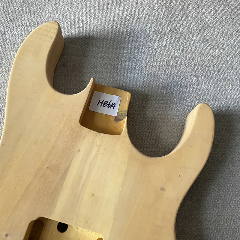 HB614 Electric Guitar Body Natural Solid Basswood Unfinished Version One Humbucker Pickup Design Custom Tremolo for DIY