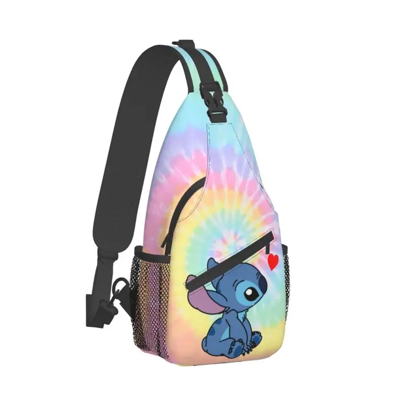 Fashion Cartoon Stitch Sling Bag for Travel Hiking Men Crossbody Chest Backpack Shoulder Daypack