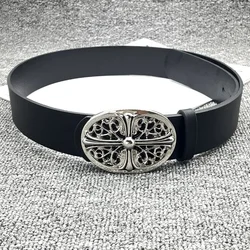 Men's Y2k Punk Waistband Men's Belt Nightclub Pants Decorative Belt Retro Cross Buckle Embossed Belt for Jeans Accessories