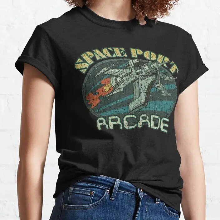 Space Port Arcade Victory Ship 1970 Classic  Anime Graphic T-shirts unisex Short Sleeve Tees Vintage High Quality 100%Cotton