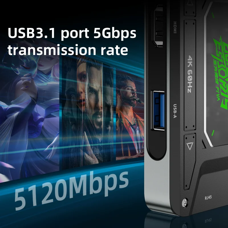 Exquisite Production DS7PRO Esports Docking Station 100W Fast Charge Type C USB 3.0 Audio Adaptor in Stock