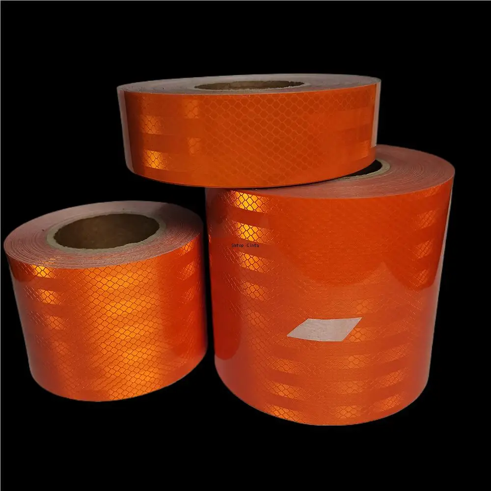 5cm/10cm/15cm*5M Orange Reflective Waterproof Sheetings Strong Adhesive Safety Warning Tape Reflectors Conspicuity Truck Sticker