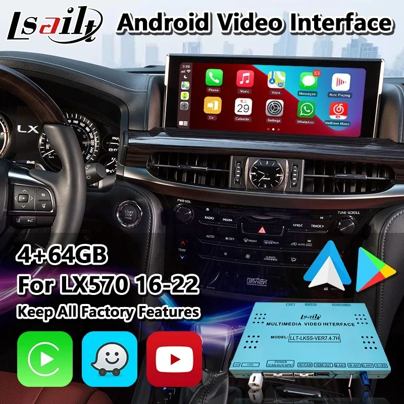 Lsailt Android Multimedia Car Auto Video Interface for Lexus LX 570 RX GS LS NX RX350 LS460 GS350 LX570 2016-2022