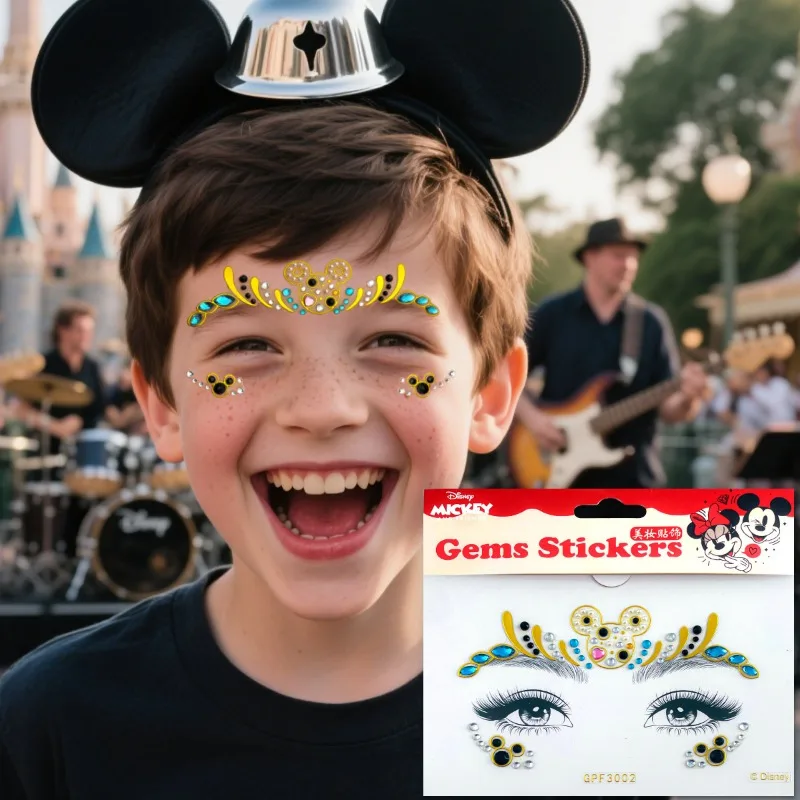 

Disney Concert Amusement Park Fashion Cute Atmosphere Face Painting Sticker Love Mickey Mouse Adhesive Diamond Sticker