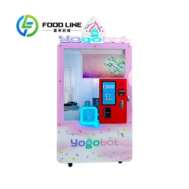 Robotic Yogurt Ice Cream Vending Machine With Touch Screen Payment System Easy To Use For Customers And Business Owners