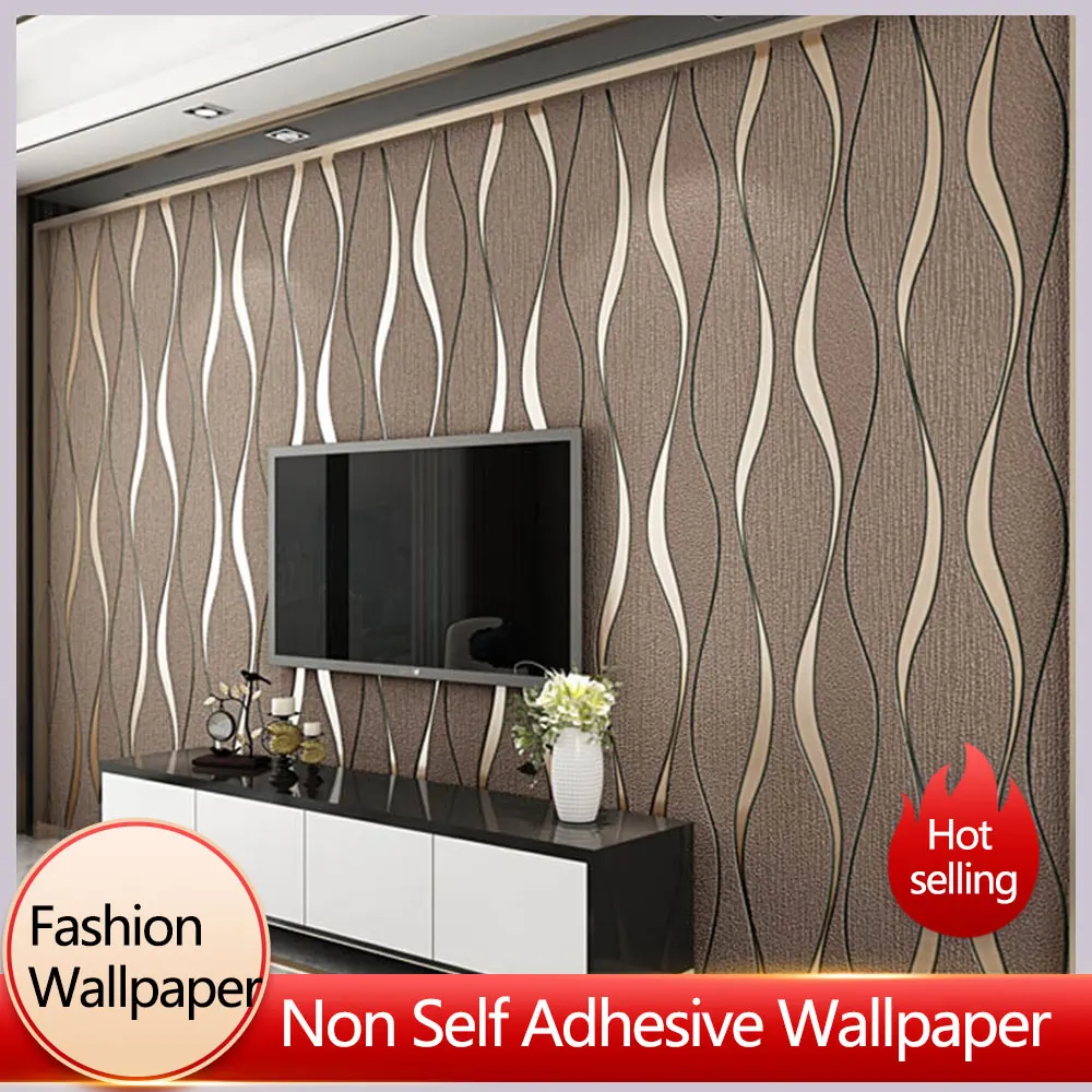 Imagem -06 - Water Wave Pattern Non Woven Wallpapers Curvo Imitação Deer Skin Decoração de Alta Qualidade 3d