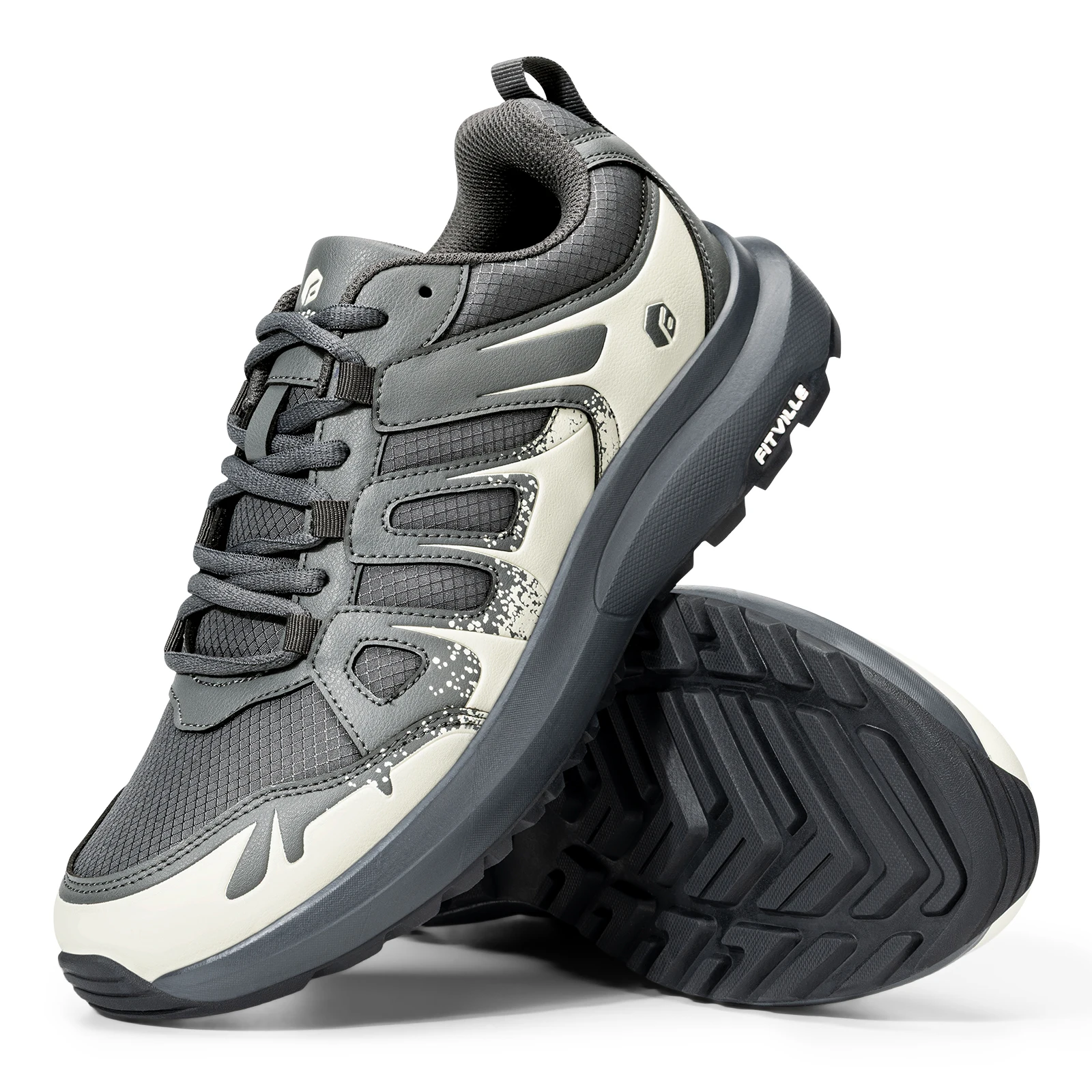 FitVille Men’S Wide Hiking Shoes Trail Trekking Sneakers Slip Resistant With Arch Support,Cushioning Midsole For Swollen Feet