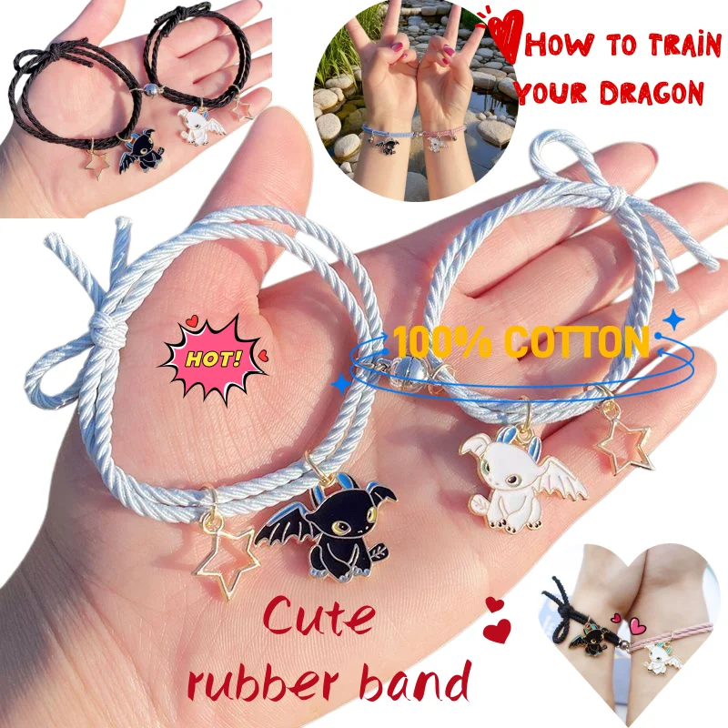 

How to Train Your Dragon Couple Bracelets Hair Ties Cute Fashion Cartoon Personalized Hair Ties Gift for Friend's Birthday