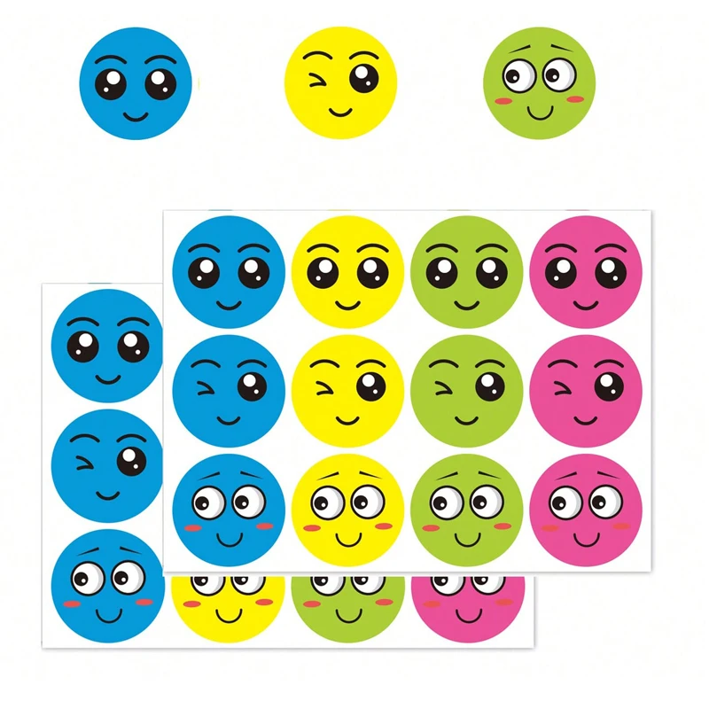 سعيد حزين الوجه المبتسم السلوك ملصقات 120/240/480 قطعة تسميات المعلمين الفصول الدراسية أطفال طالب مكافأة ملصق اللعب الهدايا