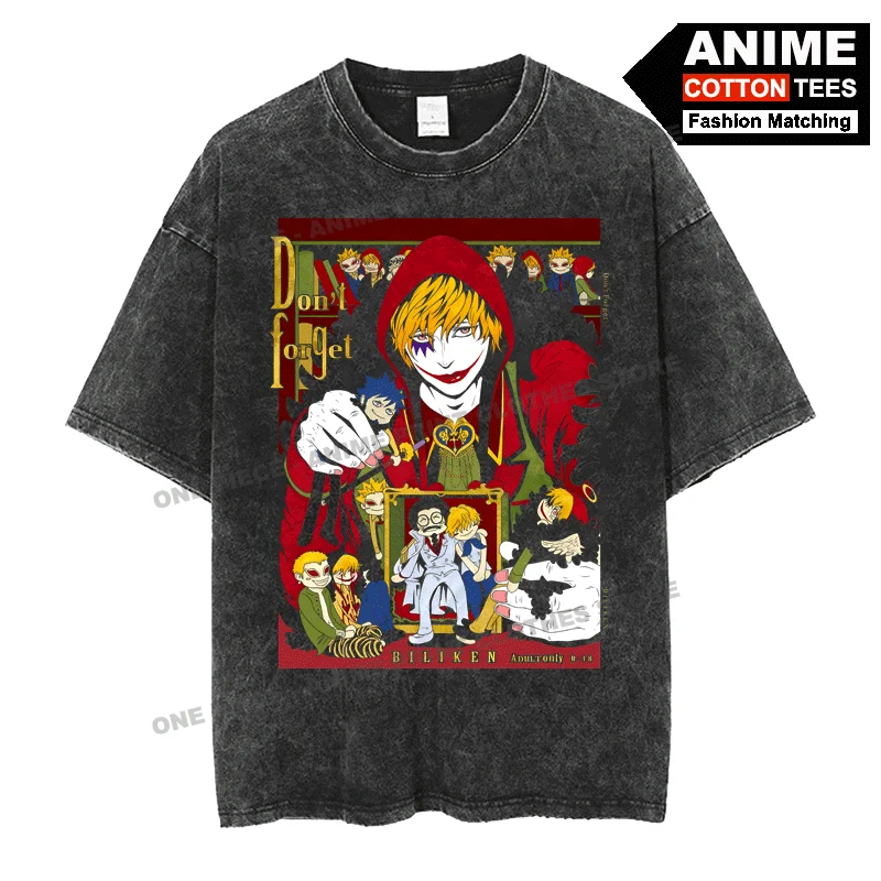 

Anime Peripheral Clothing ONE PIECE - Donquixote Rosinante Print T Shirt Retro Cotton Washed Loose Men Women Short Sleeve Tees