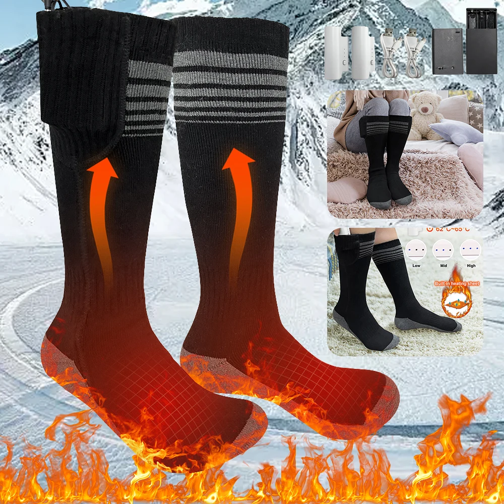 

Electric Thermal Socks Washable Rechargable Winter Foot Warmer Unisex Heating Socks Thermal Insulated Sock Breathable for Skiing