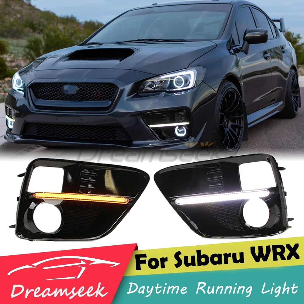 

DRL для Subaru WRX/WRX STi 2015 2016 2017, светодиодные автомобильные дневные ходовые огни, противотуманные фары, безель дневного света, указатель поворота