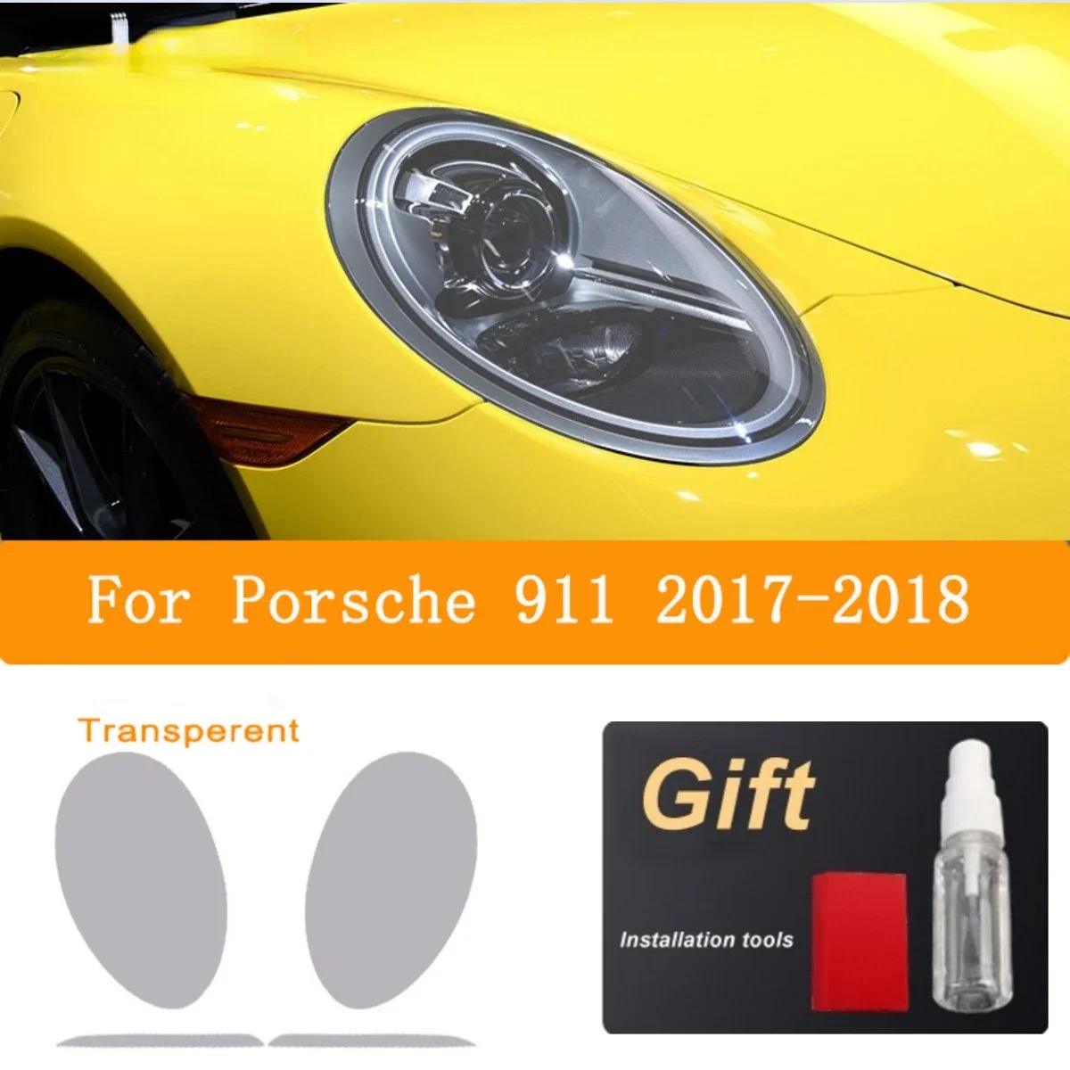 2 pieces Car Headlight Tailllight Protection Film For Porsche 911  2011 2022 Smoke Black Transparent TPU Sticker Accessories