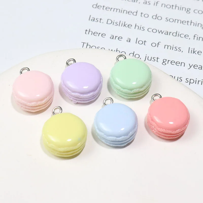Breloques Macaron alimentaires en résine, 10 pièces, pendentifs de Desserts pour la fabrication de bijoux, boucles d'oreilles faites à la main, porte-clés, accessoires