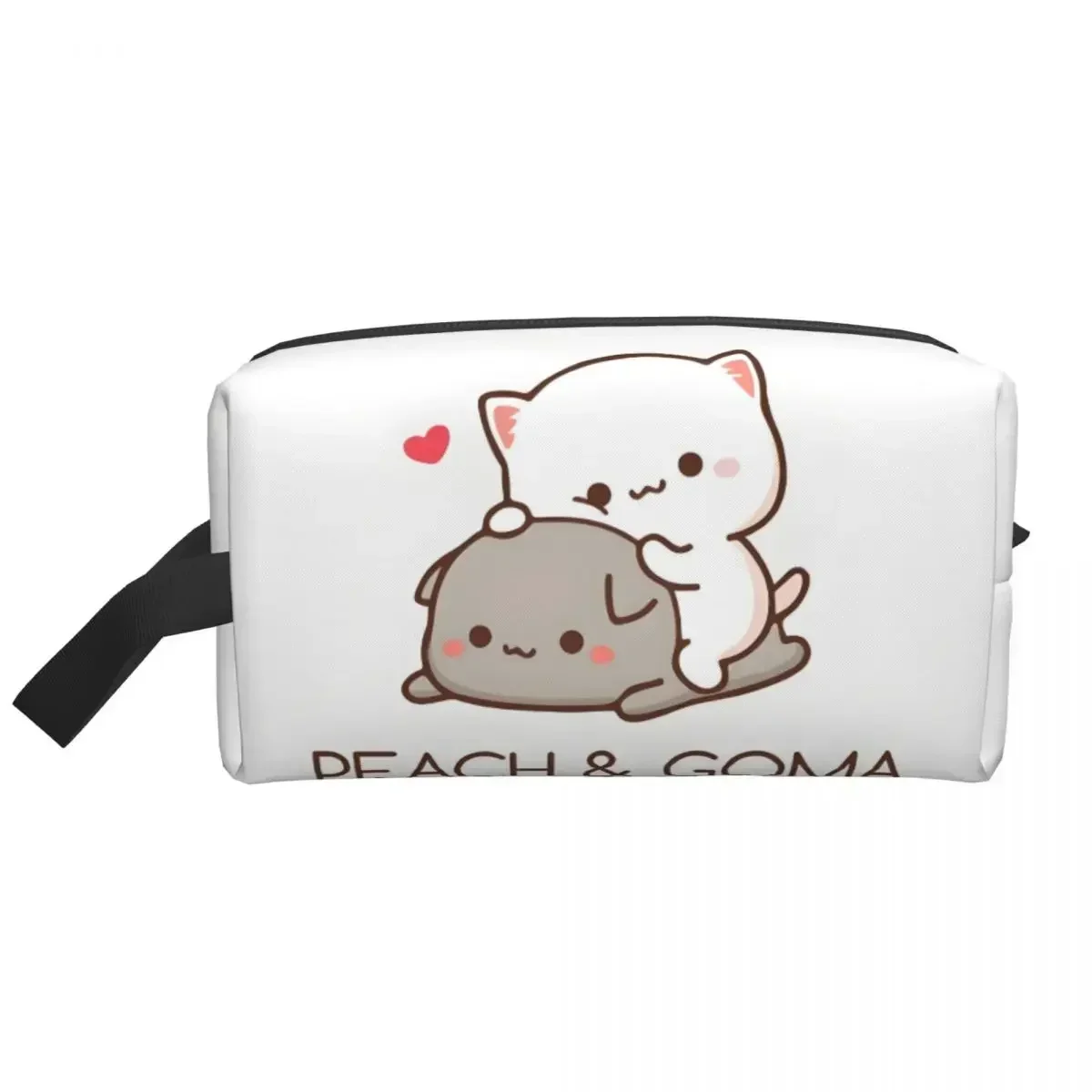 

Custom Cartoon Couple Peach And Goma Mochi Cat Travel Cosmetic Bag Women Toiletry Makeup Organizer Lady Beauty Storage Dopp Kit