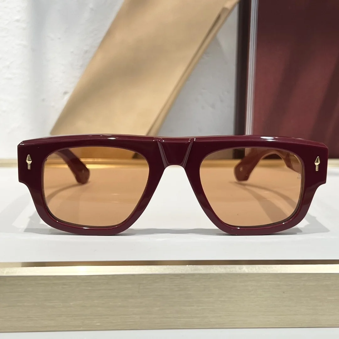 نظارات شمسية مربعة كلاسيكية من JACQUES THUNDERCLOUD مصنوعة يدويًا بإطار سميك من الأسيتات UV400 نظارات يابانية فاخرة للجنسين