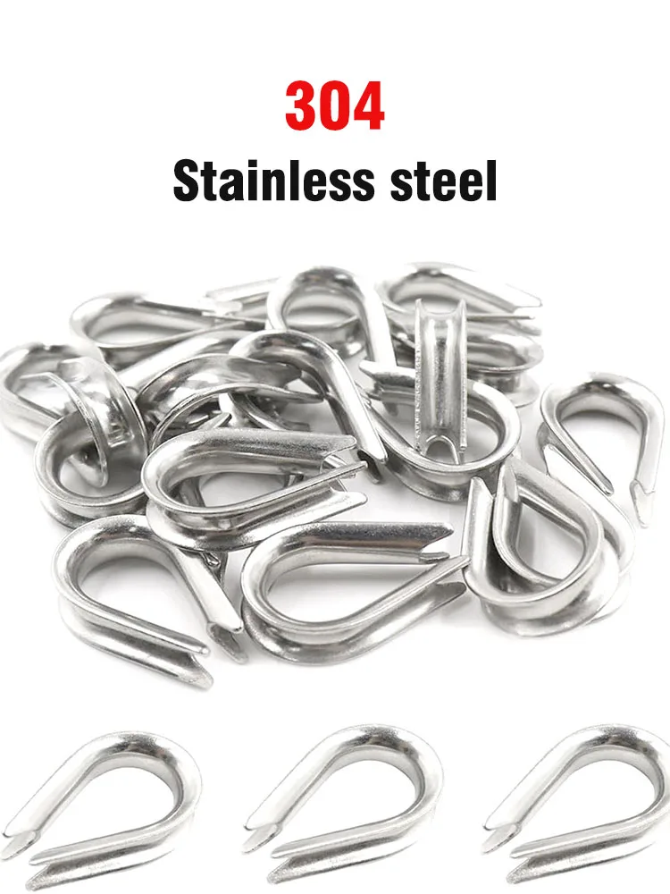 5/10 pièces M2-M10 serre-câble en acier inoxydable, dé à coudre, pinces de fixation de fil en acier, corde de gréement, anneau de protection, accessoires