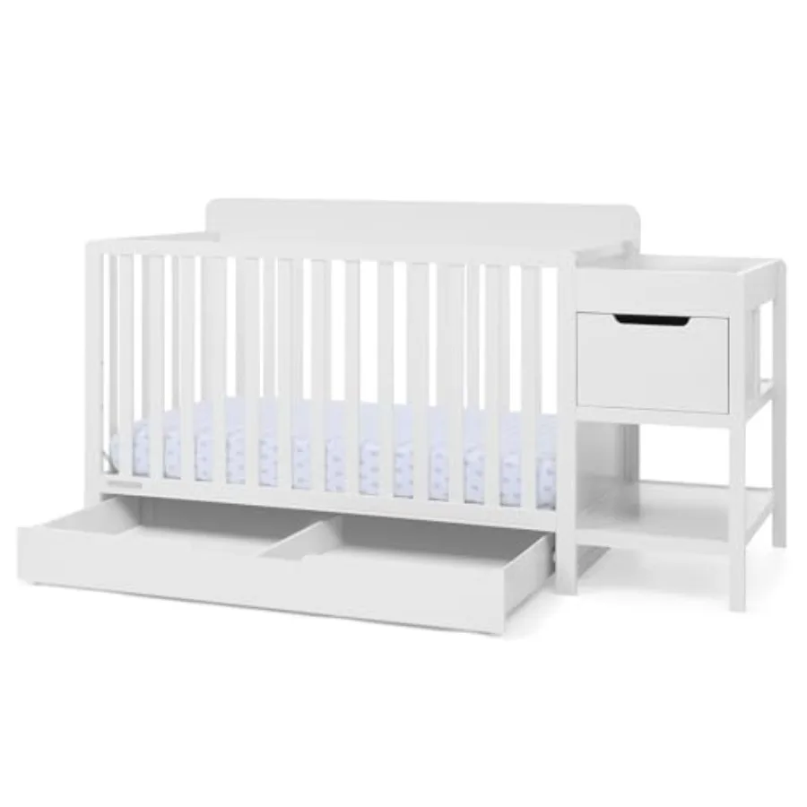 

Delta Maya 5-in-1 Convertible Crib and Changer with Storage, Converts to Toddler Bed, Daybed, Sofa and Full Bed, Greenguard Gol