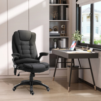 Gaming Desk Chair with Massage and Heating Function, Height Adjustable Executive Chair with Universal wheels, Black