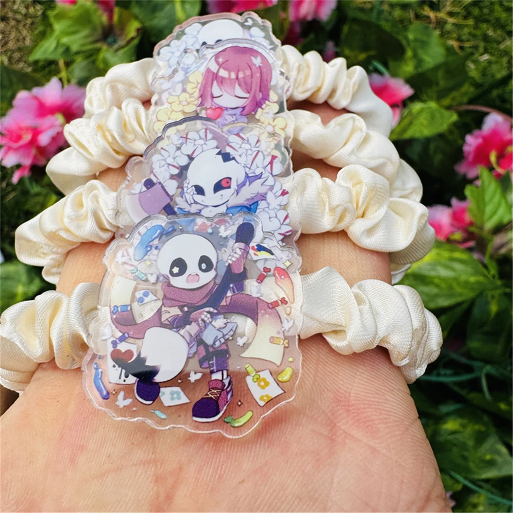 Jeu Undertale Frisk Sans Cosplay accessoires acrylique chouchous cheveux chouchou femmes solide queue de cheval chapeaux élastiques cravates bandes