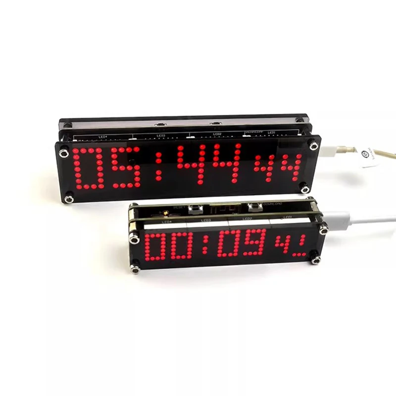 LED Table Clocks Digital Display Dot Matrix Clock Modern Creative Design Desk Clocks Study Room Bedroom Desktop Decoration