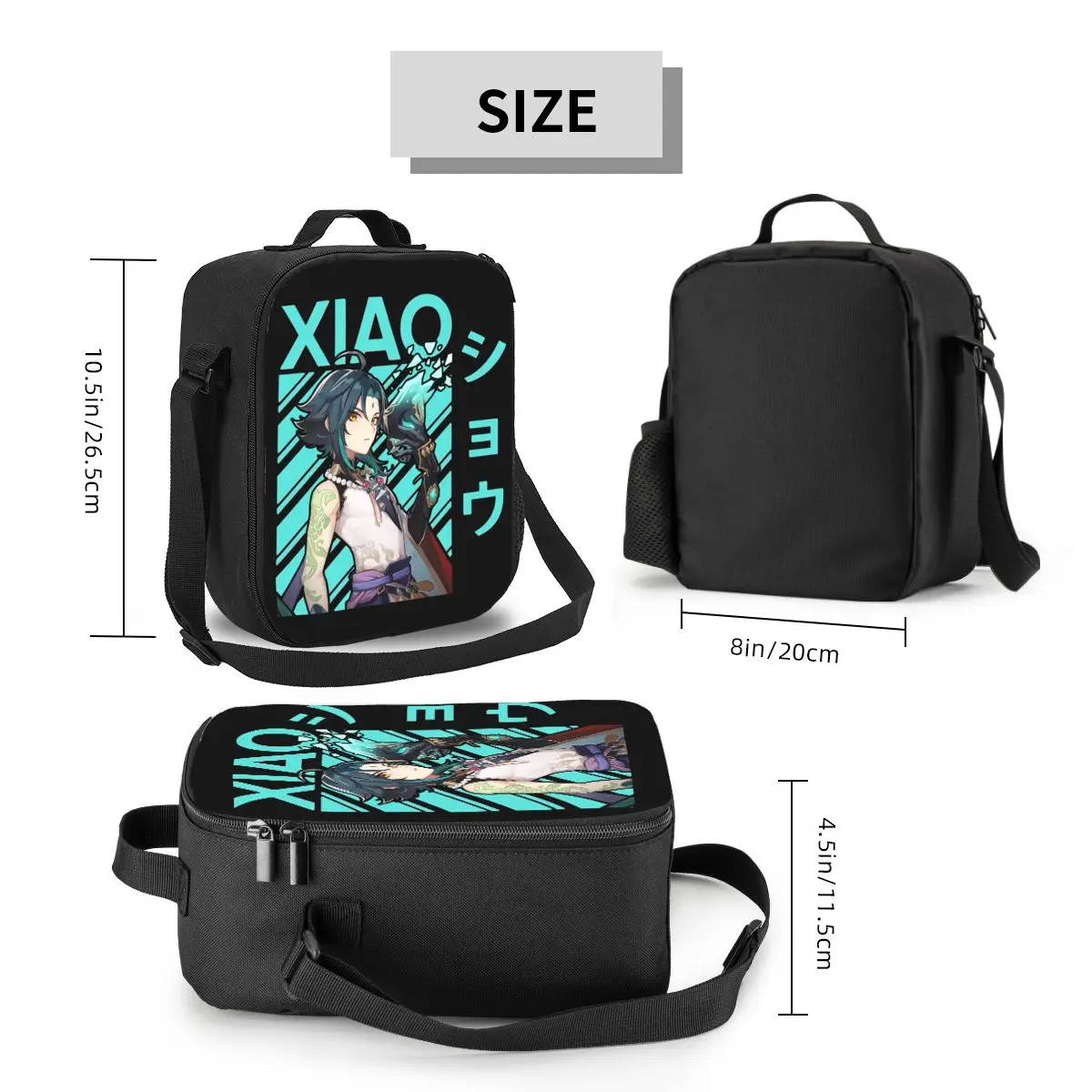 Xiao Genshin Impact Manga Insulated Lunch Bags for School Office Japan Anime Game Portable Thermal Cooler Lunch Box Women Kids