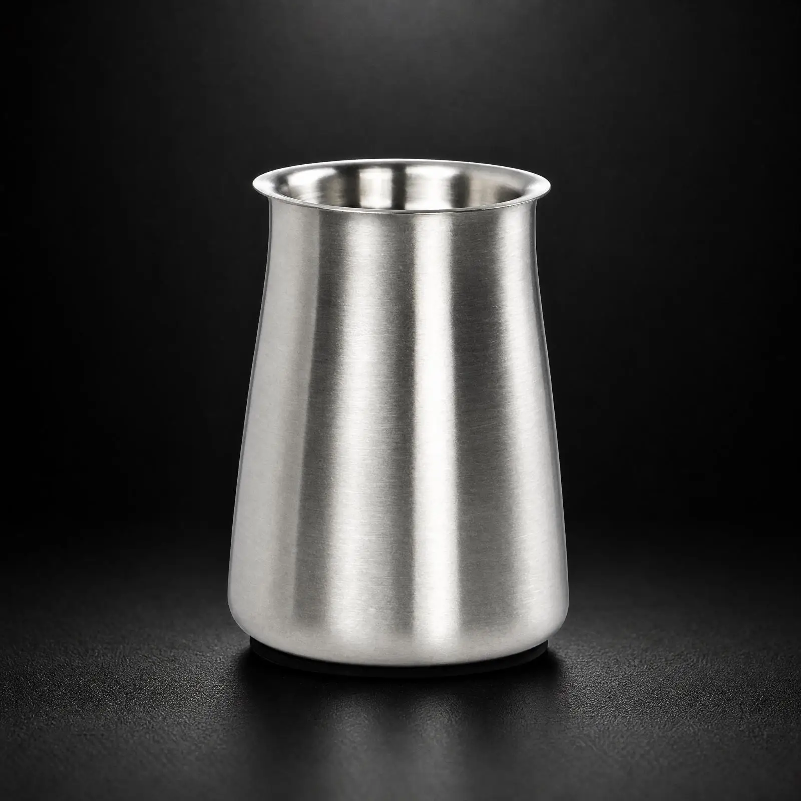 Coffee Grounds Receiving Cup Stainless Steel Sifting Container Wide Rim for Cafe Kitchen Workflow