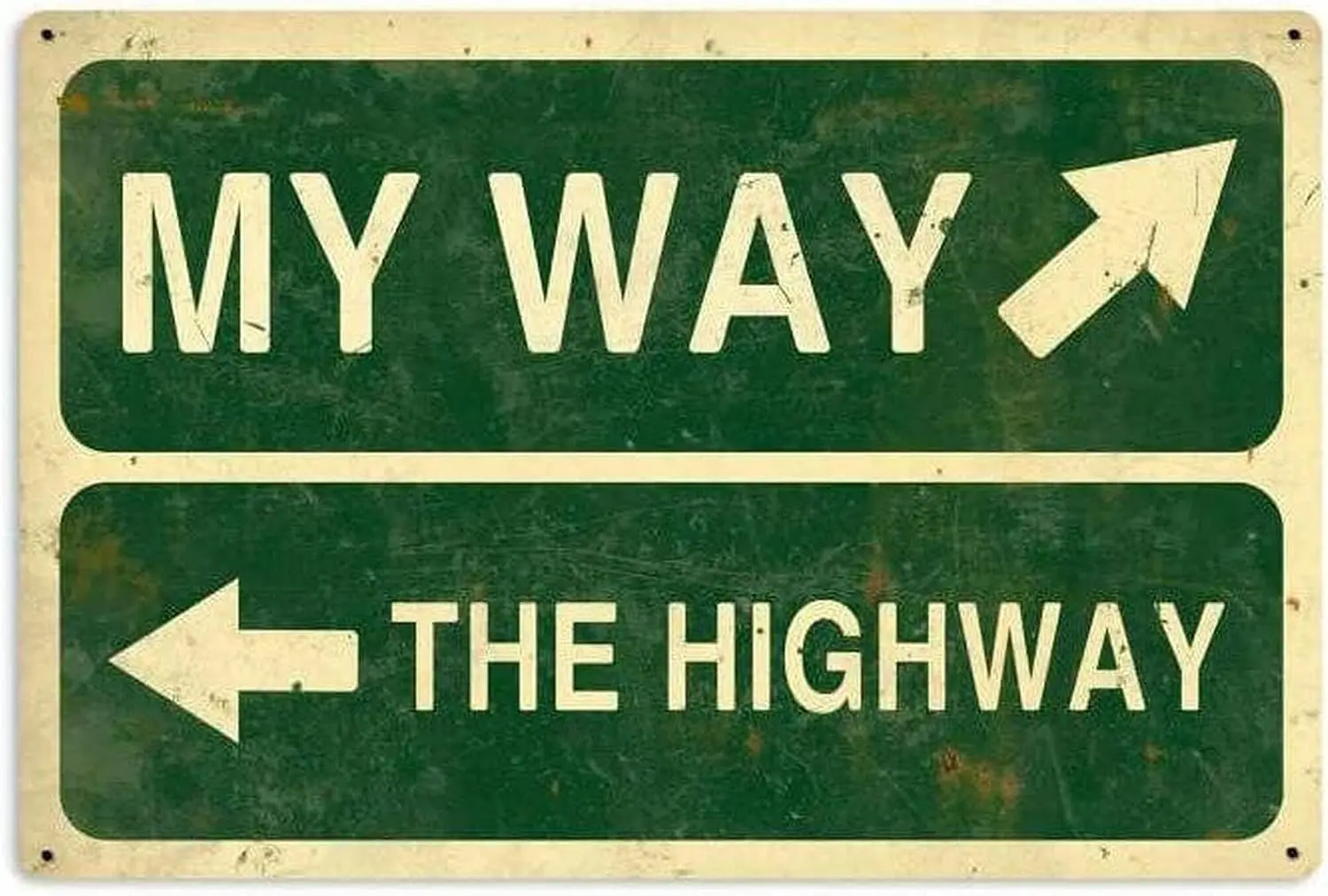HomDeo Vintage Funny Tin Signs My Way Highway Retro Metal Sign Retro Wall Deocr 8x12 inch